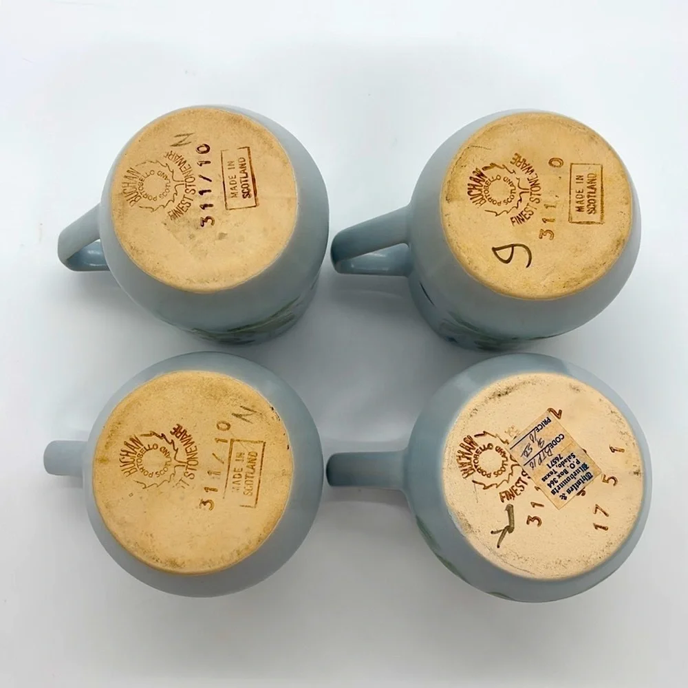 Set of 4 Vintage Buchan Scottish Thistleware Mugs